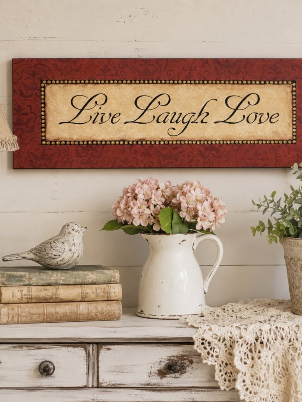 Live Laugh Love Vintage-Inspired Home Decor Wall Sign